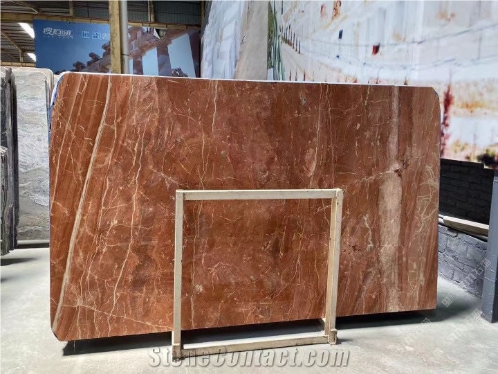 Rosso Alicante Marble Big Slab Project Home Tile Use