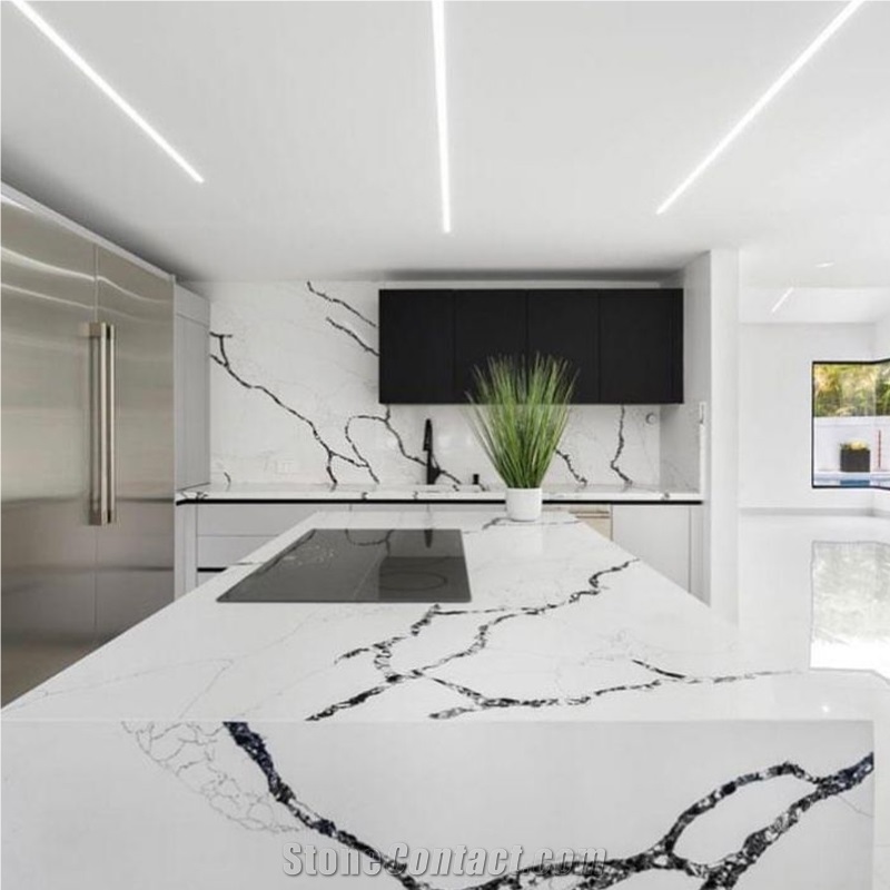 5083 Calacatta Vera White Quartz For Home Kitchen Decoration