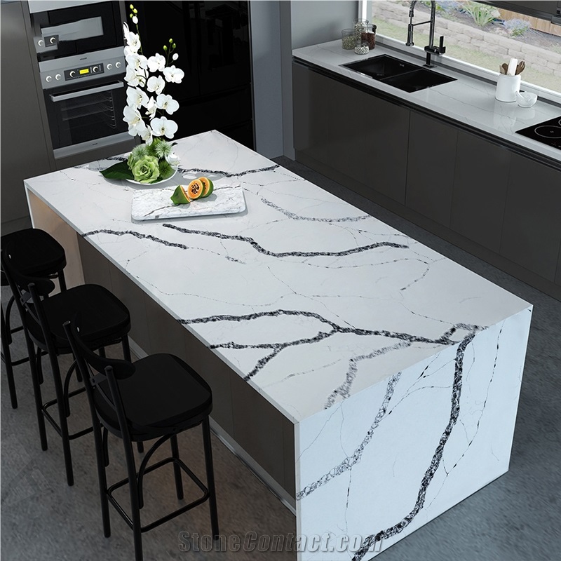 5083 Calacatta Vera White Quartz For Home Kitchen Decoration