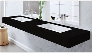 Artificial Stone Sink 1003 Sparkle Black Quartz Countertops
