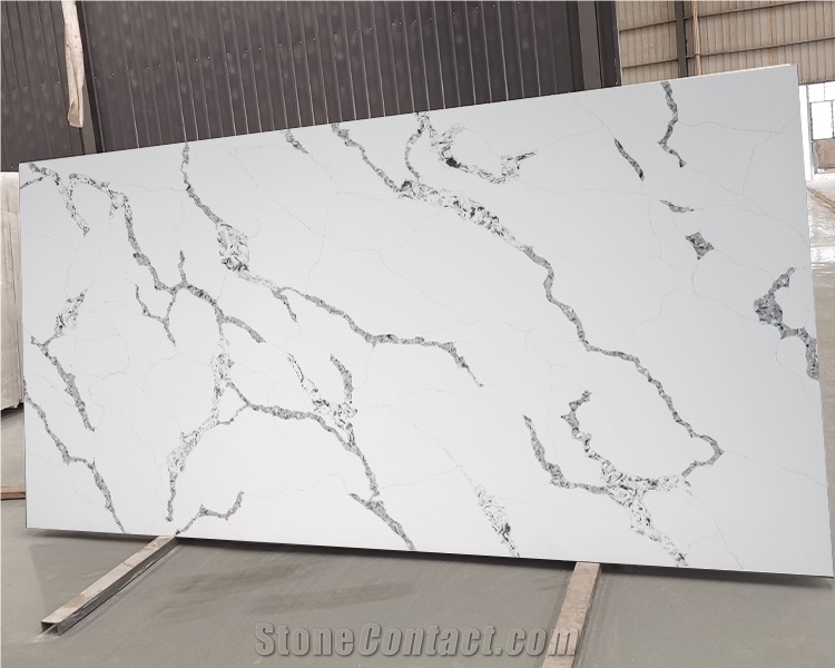 Gold Veins Calacatta Van Gogh Quartz Engineered from China