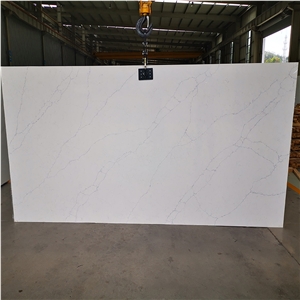 GOLDTOP Glossy Calacatta Artificial Solid Quartz Slabs