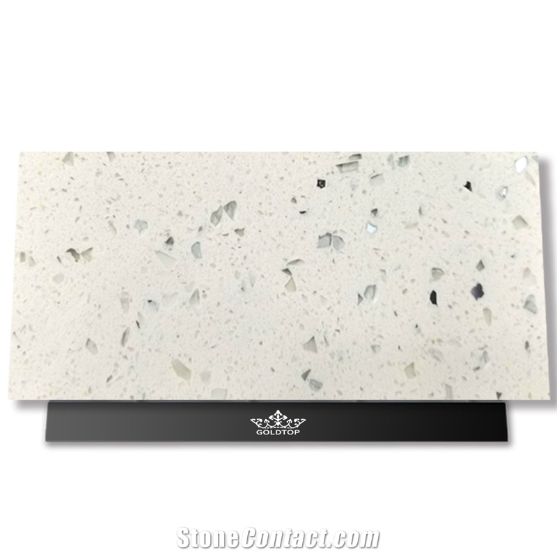 Quartz Artificial1011 Crystal White Bathroom Countertops