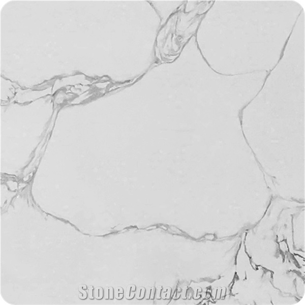 White Artificial Slab Stone Grey Vein Slab