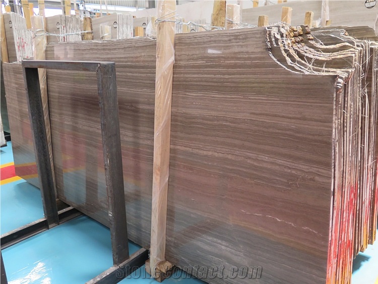 China Coffee Wooden Marble Slab For Wall Panel Tiles