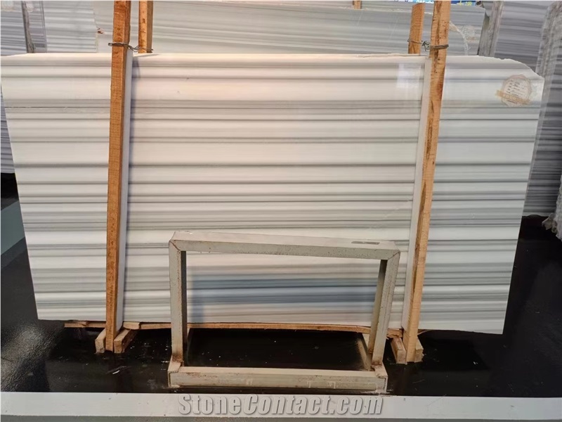 GOLDTOP Natural Straight White Grey Polished Marble Slabs
