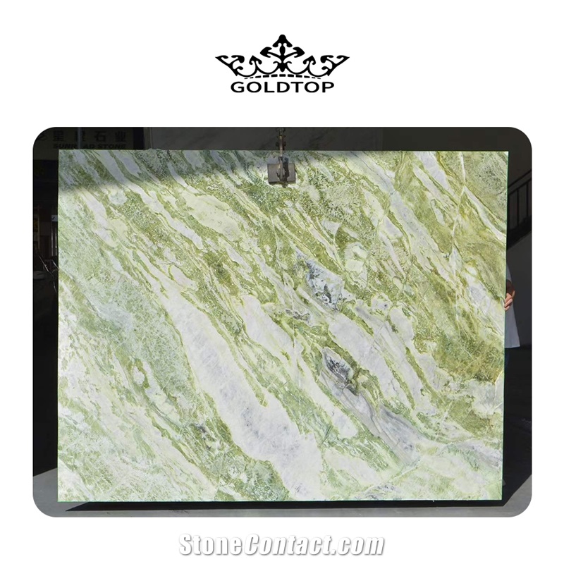 GOLDTOP ODM Glossy Natural Emerald Green Marble Slabs