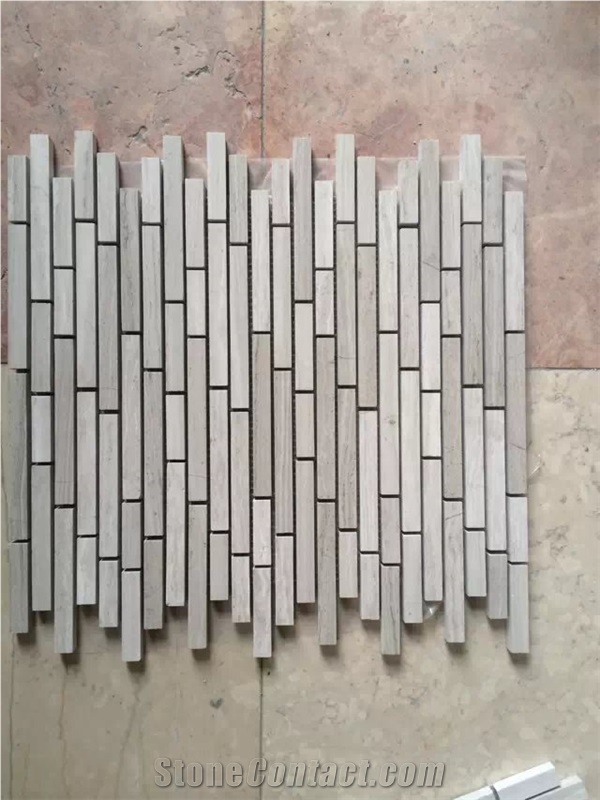 Grey Wooden Marble Mosaic Tile For Kitchen Design Tiles