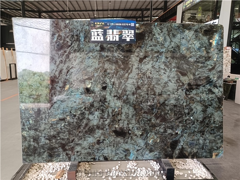 Natural New Labradorite River Lemurian Blue Granite Slabs
