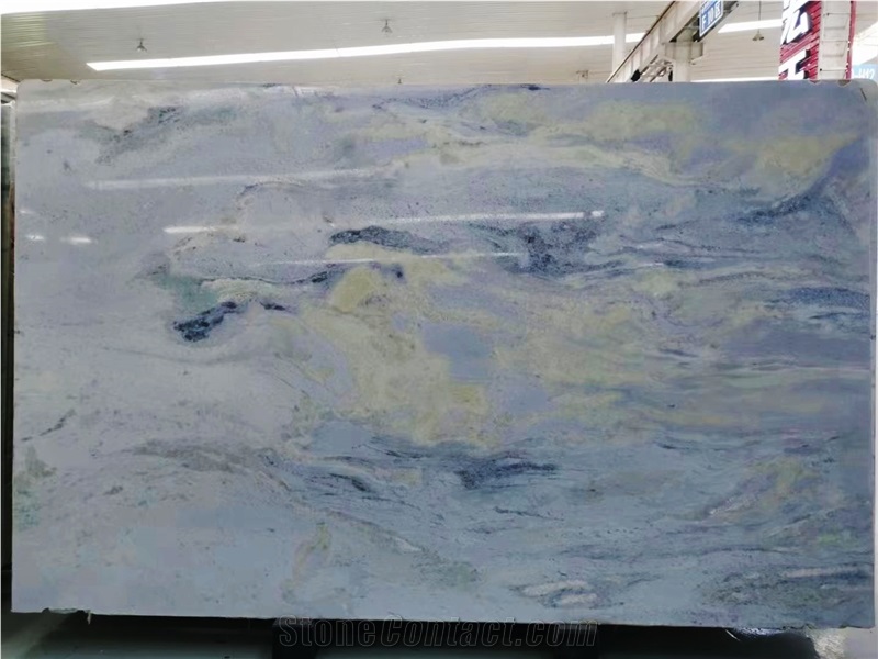 Polished Natural Blue Sky Marble Kitchen Countertops