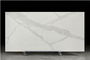 Calacatta Artificial White Quartz Slabs Tiles