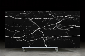 Polished Classic Nero Black Quartz For Calacatta Series