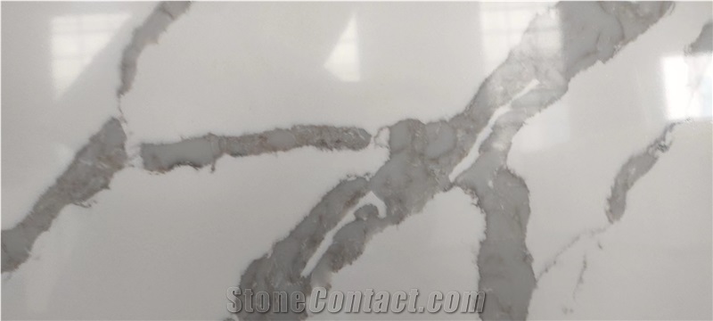 Artificial Calacatta Laza Quartz Stone Slab Made In China