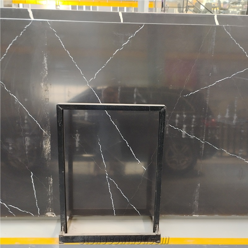 Cut To Size Polished Calacatta Grey Quartz Slabs For Floor