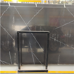 Cut To Size Polished Calacatta Grey Quartz Slabs For Floor