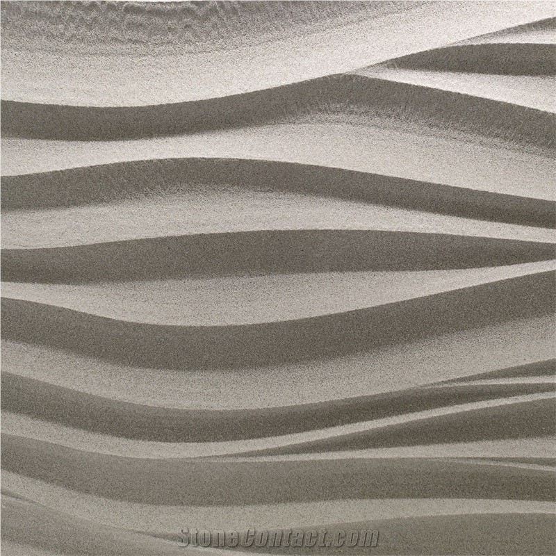 3D CNC Sculpture Grey Sandstone For Interior Room Wall
