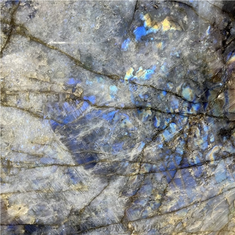 Exotic Stone Labradorite Blue Granite Slabs For Flooring