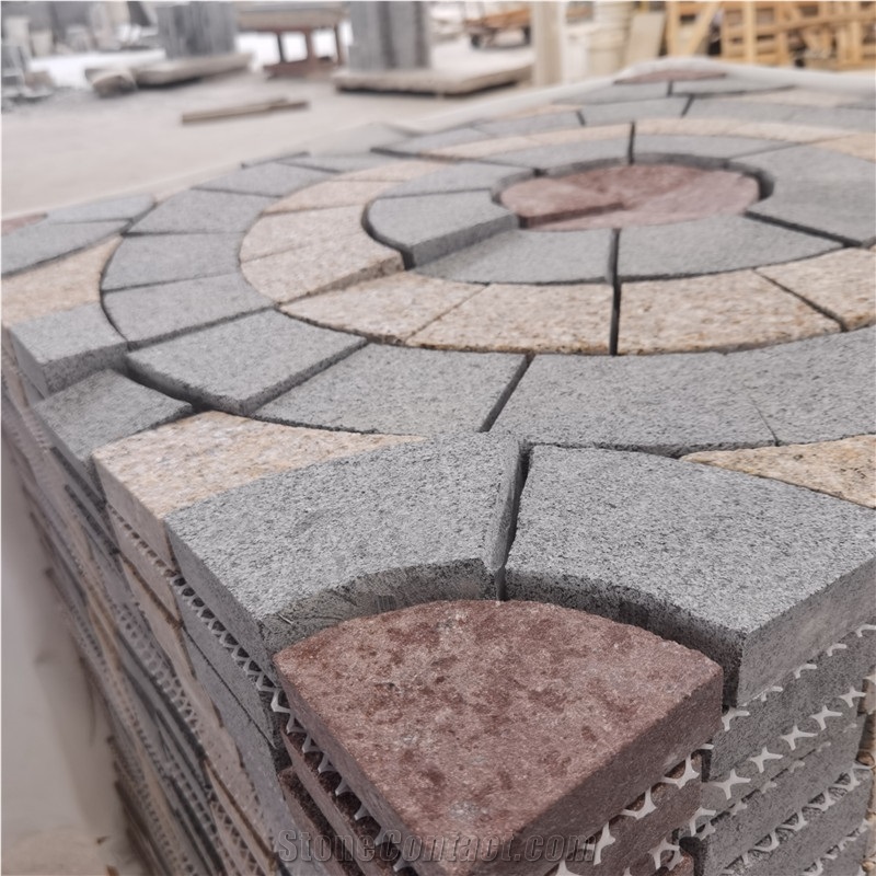 Fan-Shaped Granite Trapezoid Circular Driveway Paving Stone