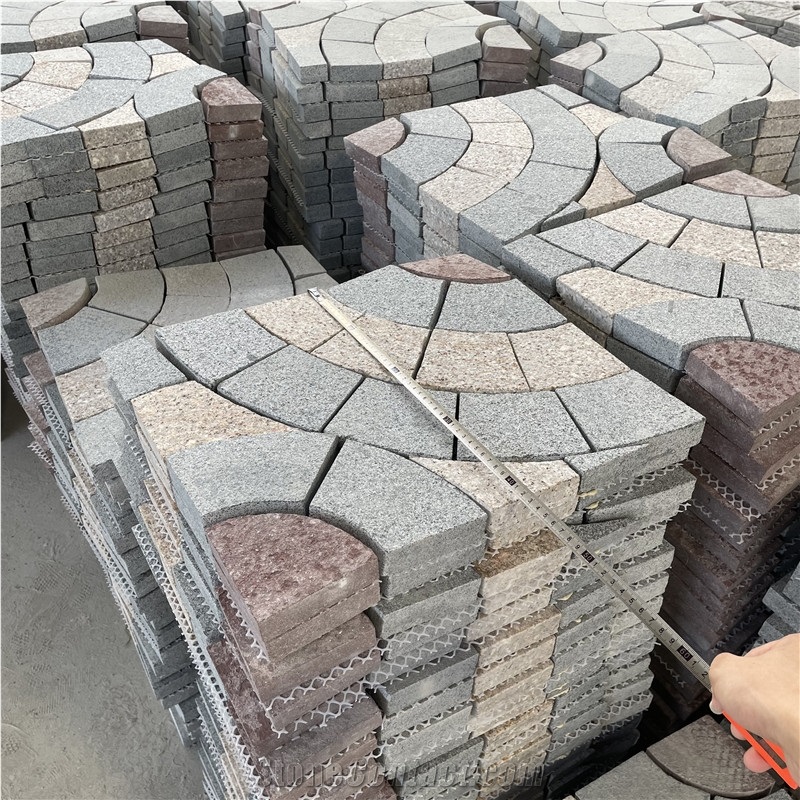 Fan-Shaped Granite Trapezoid Circular Driveway Paving Stone