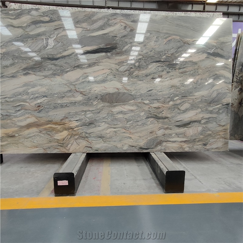 Green Luxury Stone Silk Road Marble For Big Hotel Background