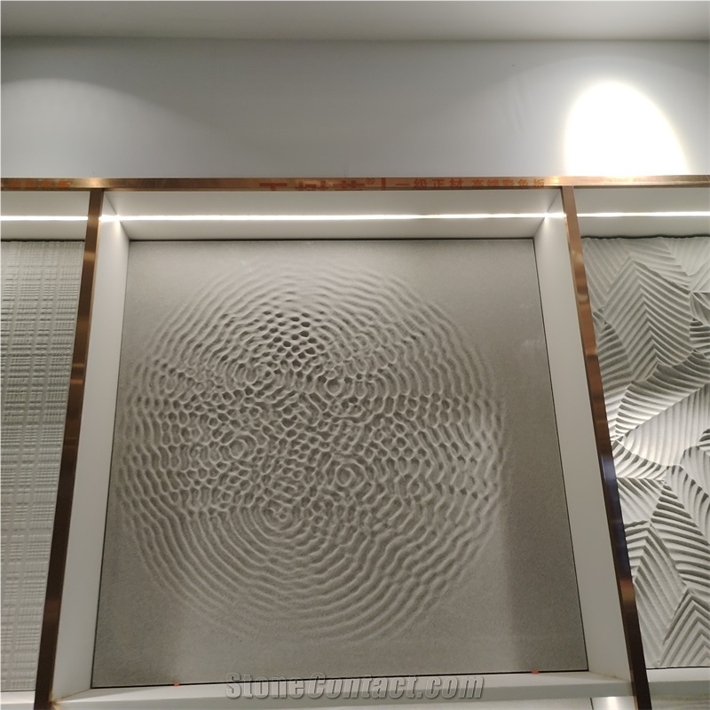 Grey Limestone CNC Carving 3D Wall Decor Panels