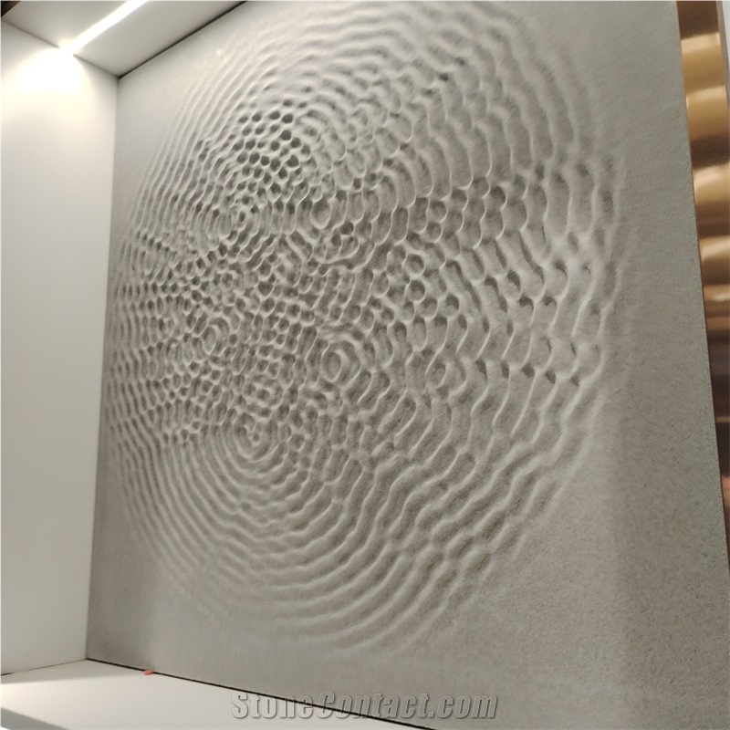 Grey Limestone CNC Carving 3D Wall Decor Panels
