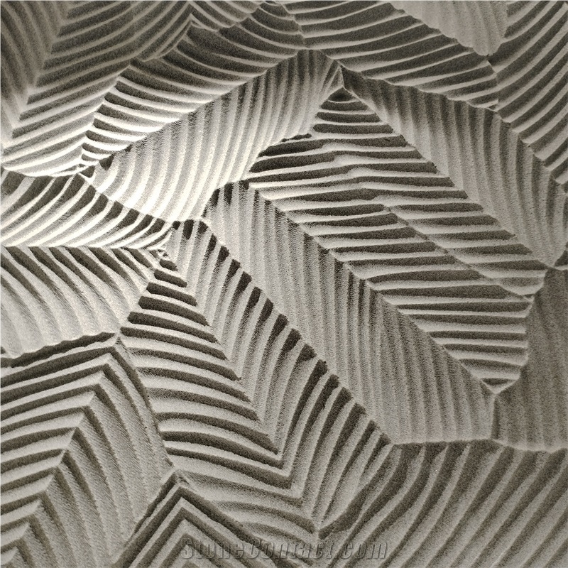 Grey Marble CNC Carving Design Custom Processe3d Wall Panels