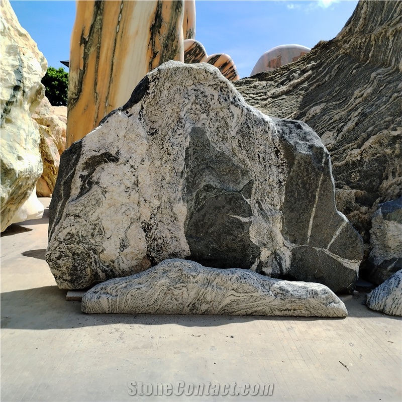 Natural Garden Grey Mount Tai Small Size Rock Stone Boulder