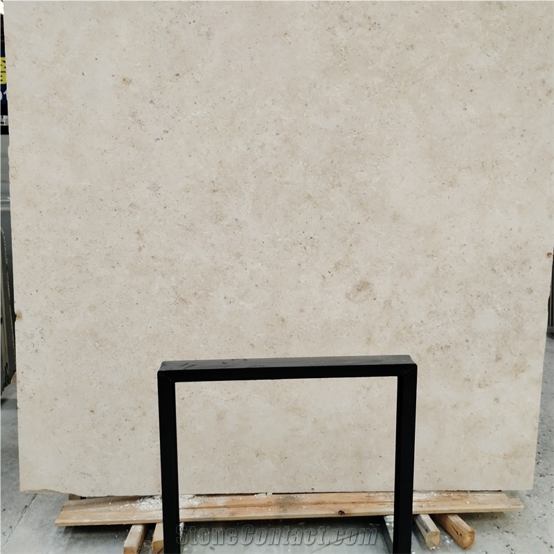 Natural Sauvigny Brown Limestone Slabs For Hotel Exterior
