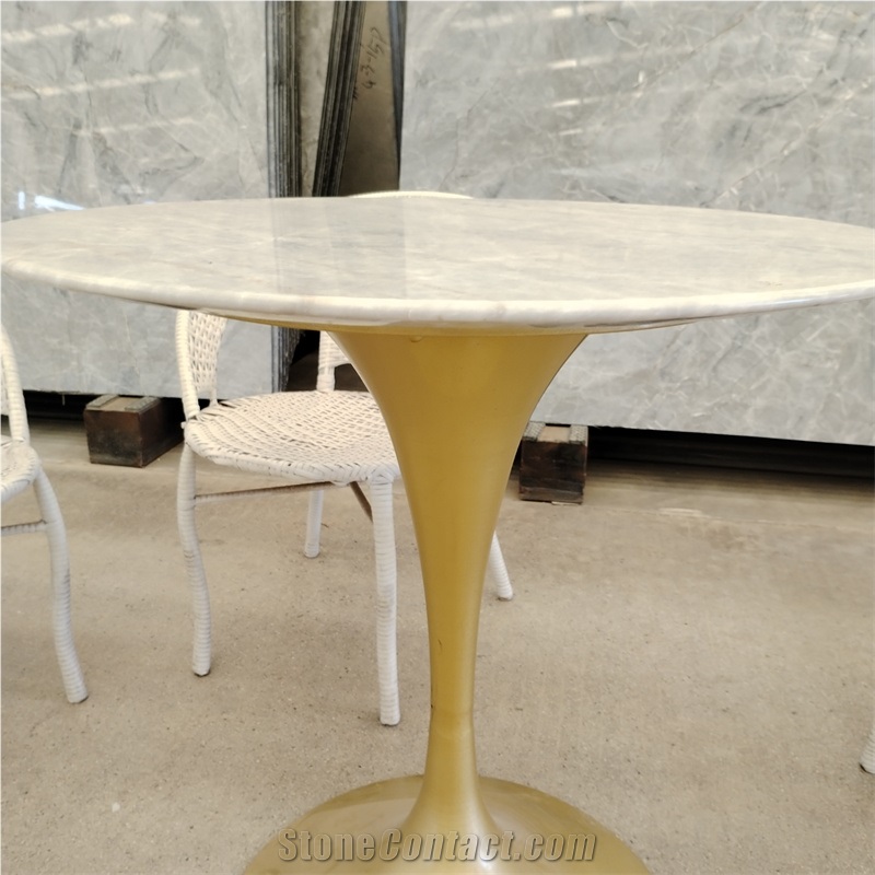 Own Factory Ice Jade Marble Small Round Table Top For Coffee