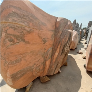 Red Landscape Nature Stone For Garden Rockery Decoration