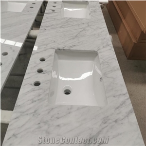 Vanity Tops Carrara Marble Countertop For Hotel Bathroom