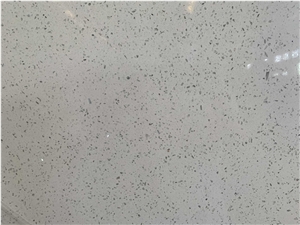 Polished Quartz Particle Colors White Diamond Slabs