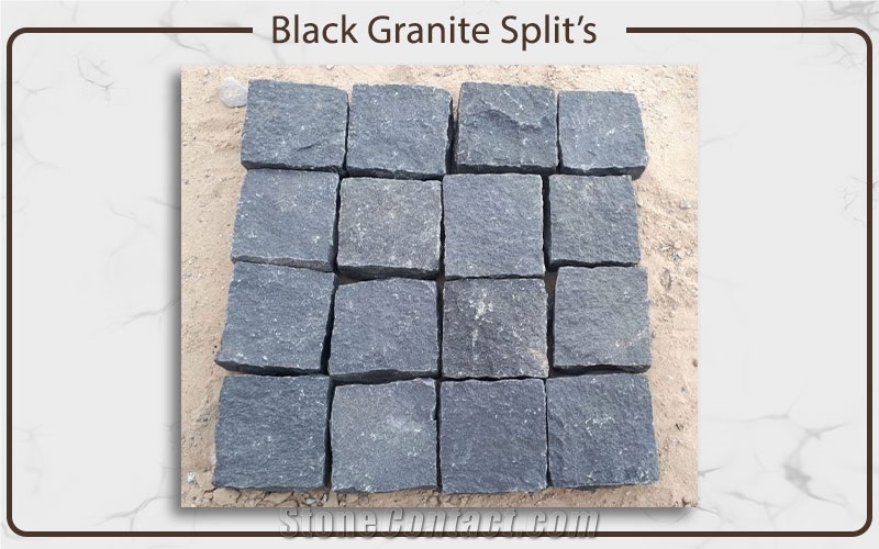 Black Granite Splits Cobblestone