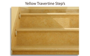Yellow Travertine Stair , Yellow Travertine Steps
