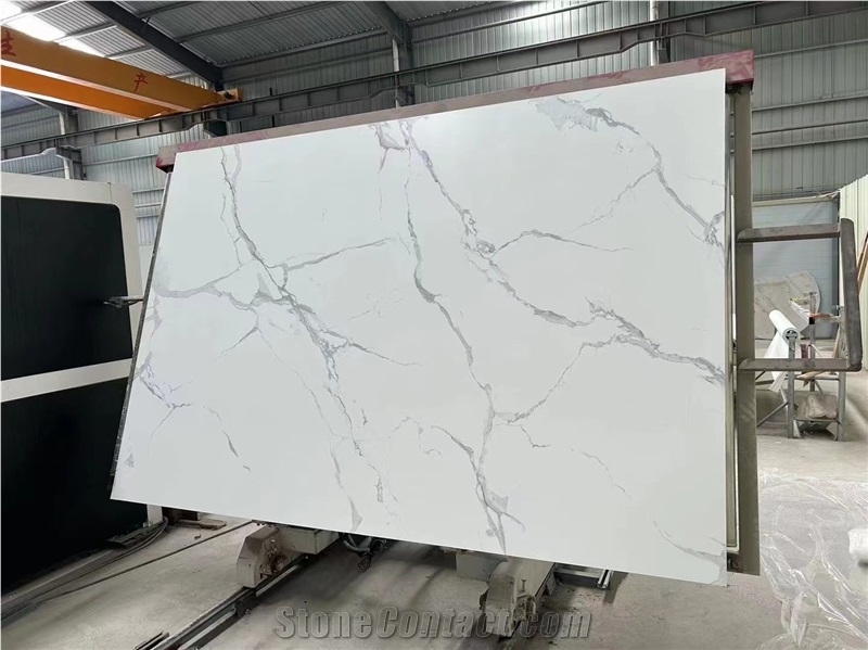 Calacatta White 6D Print Quartz Slabs from China - StoneContact.com