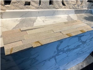 Natural Beige Marble Cultured Thin Stone Veneer Sparkle