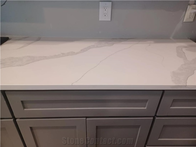Calacatta Quartz Artificial Marble Kitchen Countertop