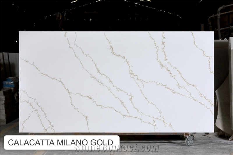 Calacatta Milano Gold Quartz Slabs