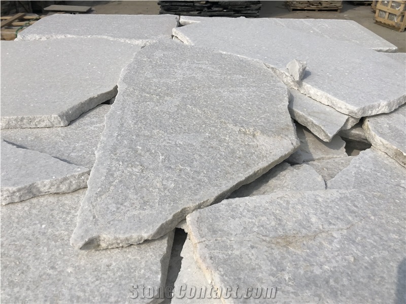 White Quartzite Cultured Stone Random Flagstone
