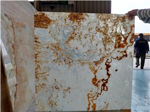 Translucent White Yellow Onyx Thin Panel
