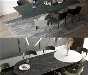 Black Sintered Stone Table Top Available