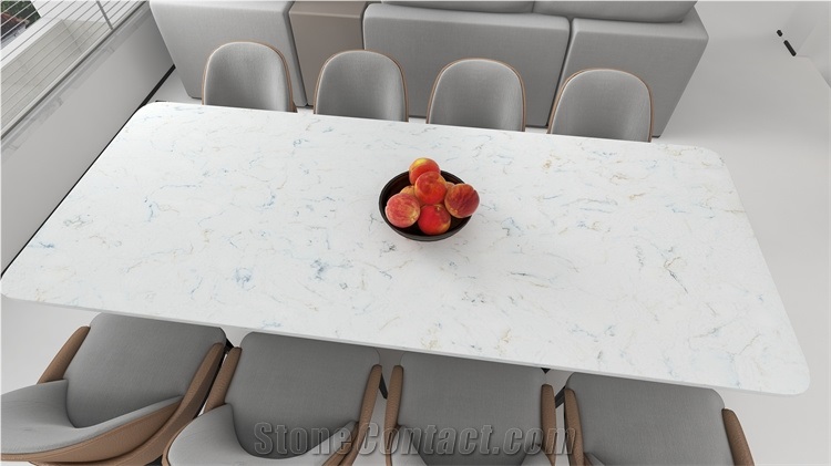 Cararra White Quarzt Stone Table Top