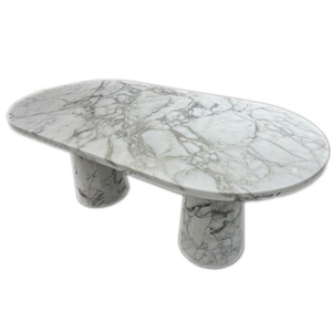 Full Body Italy Bianco Statuario Marble Dinning Table Set