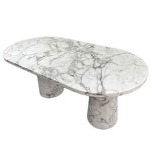 Full Body Statuario Venato Marble Dinning Table Set