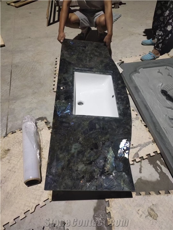 Nature Blue Labradorite Granite Bath Countertop