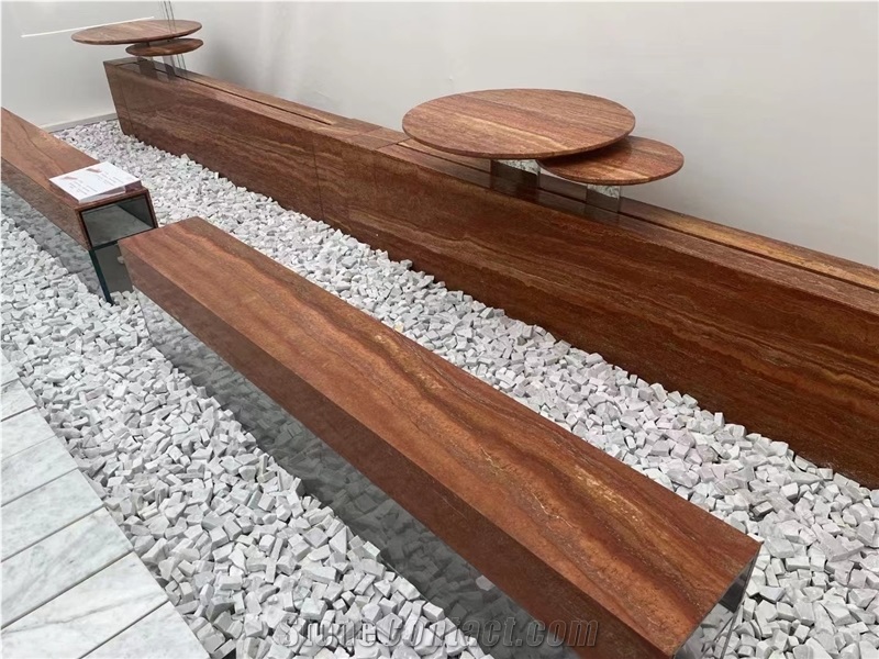 Red Travertine Table