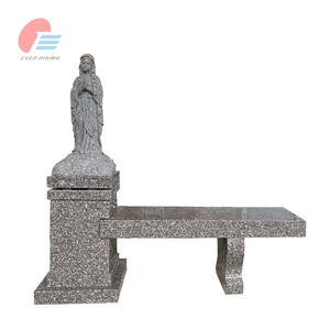 G664 Granite Seat Columbarium With Madonna Statue