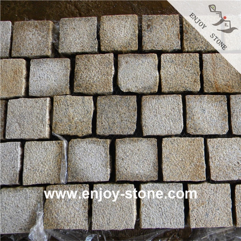 Basalt Cobblestone With Mesh For Pavers