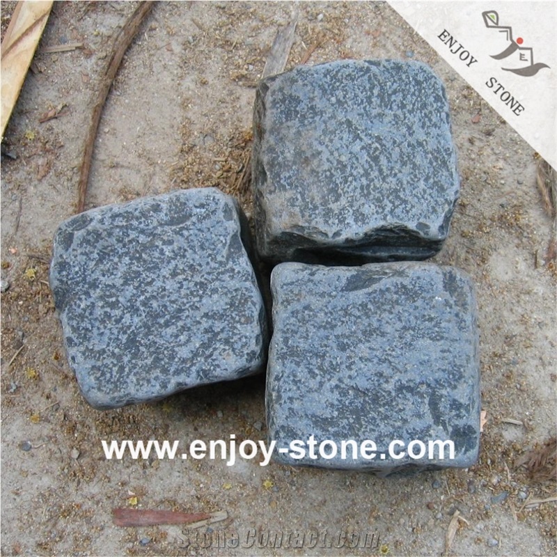China Natural Split Black Basalt Cubes For Pavers